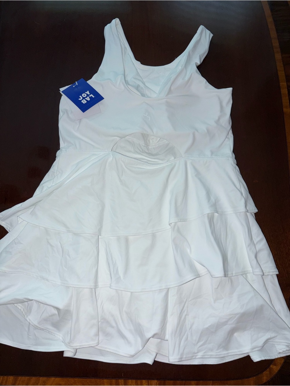 Joylab tennis dress l true white tennis outfit skirt skort ruffle layer new nwt - Picture 4 of 4